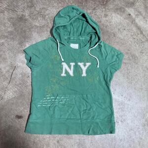 Y2K Green NY Short Sleeve Hoodie